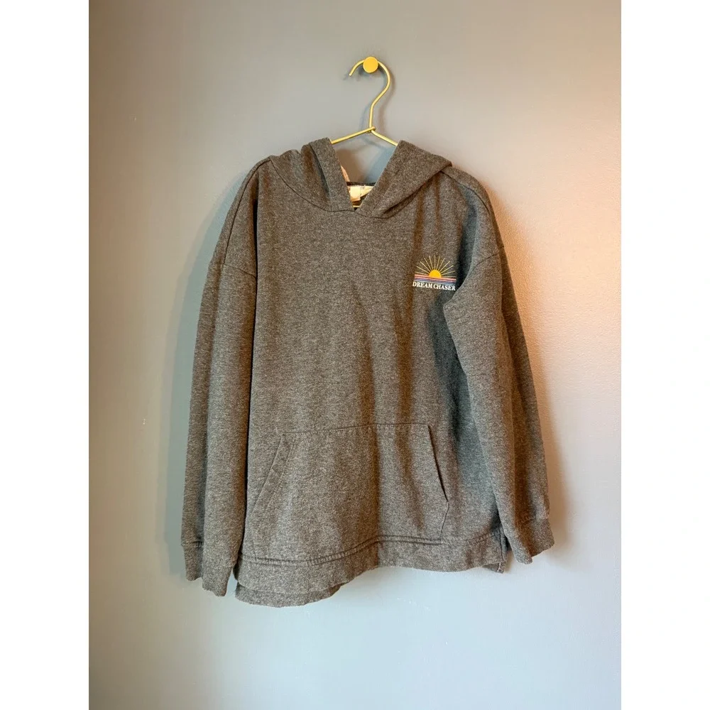 Bixby Nomad Kids Gray Hoodie Sweatshirt Dream Chaser Sun Graphic Size L 12-14